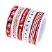 Produktbild MQIAN Weihnachtsbänder 5 Sortierte Weihnachtsbänder Ripsband Dekoband Ripsband Bandstreifen Geschenk Party Bändchen, Geschenkband Für Weihnachtsdekoration, Party Bändchen, Geschenkverpackung Hochzeit
