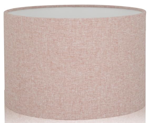 Shetland Pink Brushed Linen Drum Lampshade Table Lamp/Floor Lamp, Ceiling Pendant (Diameter 8" (20cm))