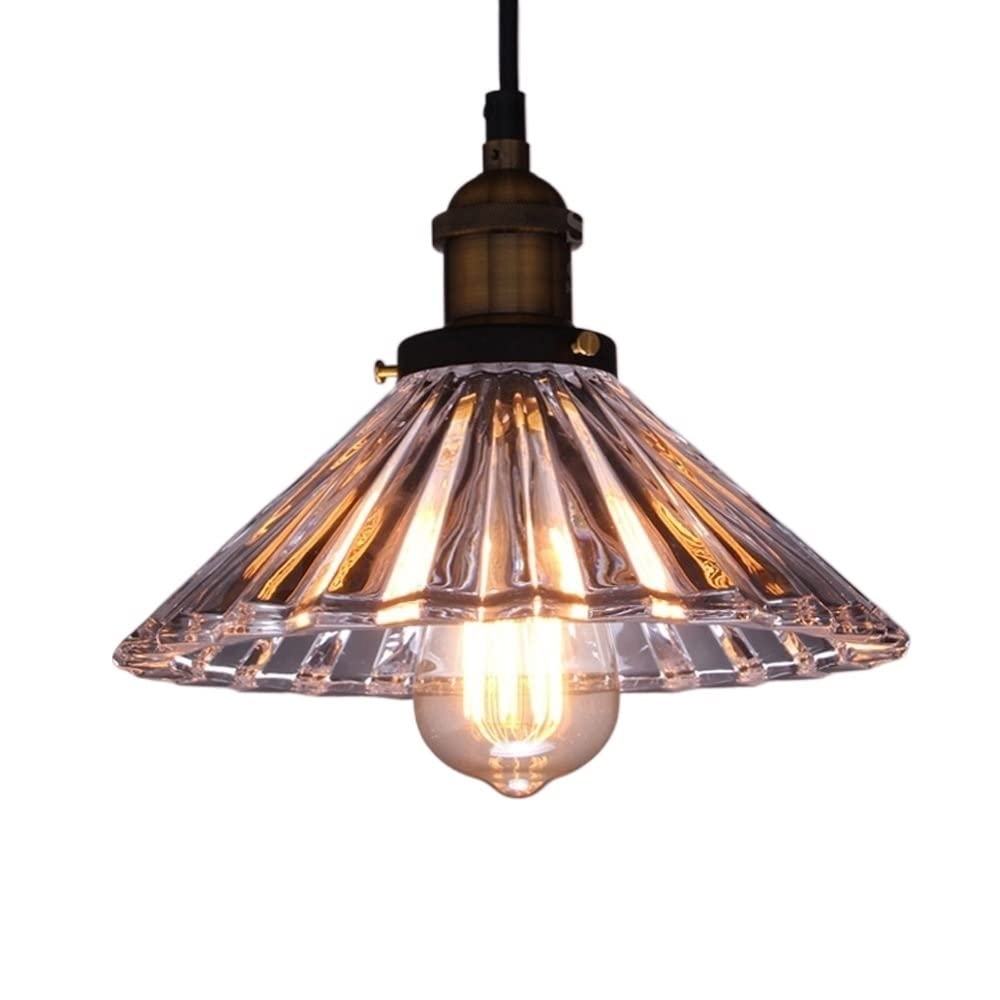 Plafonnier de plafond en verre nordique rétro et chandelier E27 Edison