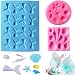 3 Piezas Moldes de Silicona para Fondant, molde de silicona sirena, molde para hornear de silicona 3D, para dulces, bocadillos, hornear pasteles