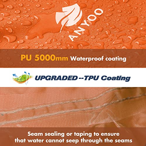 Anyoo Hood Rain Poncho Waterproof Lightweight Raincoat For Men Women Adult With Pocket For Hiking Camping Outdoor Activities #TOP2