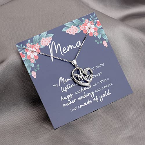 Lywjyb Birdgot Mema Gift Best Mema Ever Gift Grandma Gift from Grandchildren Grandma Birthday Appreciation Gift (Mema ne card sliver)4