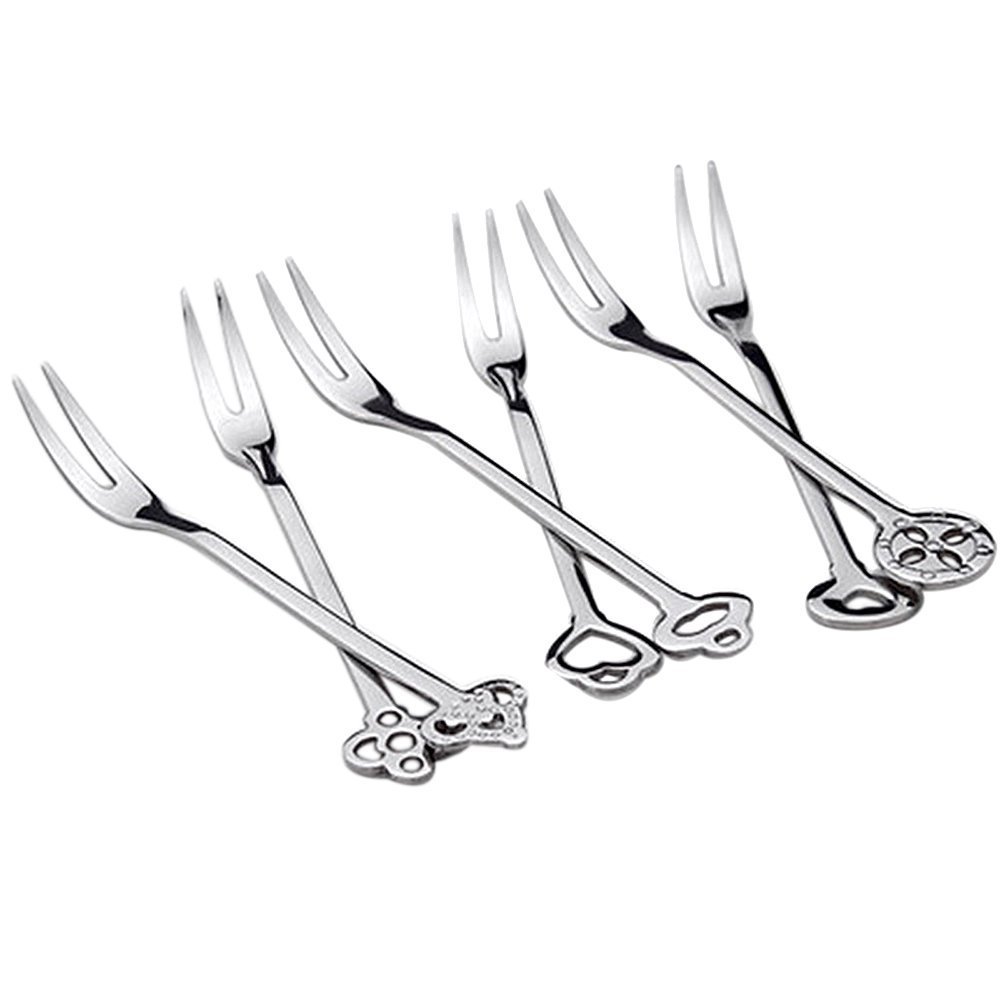 6 Pack Small Forks for Appetizers Seafood Pickle Cocktail, Stainless Steel — Amazon image 6