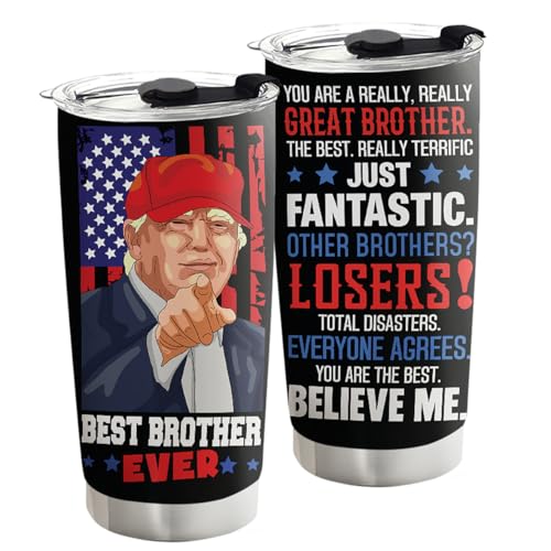 Viberty Brother Gifts From Sister - Father's Day Gift, Birthday, Christmas Gift Idea- Funny Brother Gifts From Sisters, Siblings - Stainless Steel Tumbler 20Oz