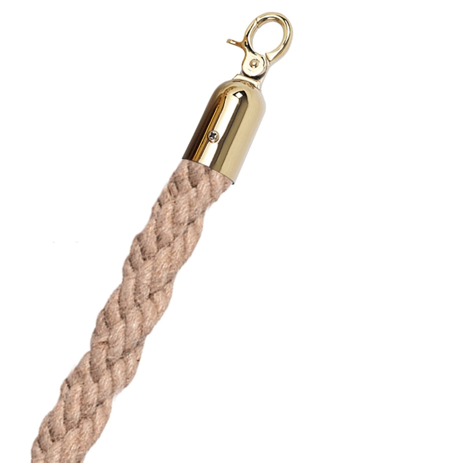 AUNANGLJSCS Rope barriers, Rope Divider,Stanchion Hemp Braided, Heavy-Duty Twisted Crowd Control Queue Barrier, for Hotel Concerts TheaterGold Hooks(1.7M/67Inch/5.6Ft)