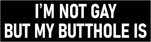 I'm Not Gay But My Butthole is Sticker 2 Sticker Deal 3x9 y 2x2 Divertido Anal Gay Broma Broma Regalo de broma