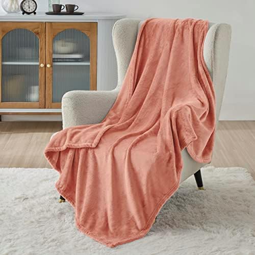 Bedsure Fleece Blanket Throw Blanket Coral - 300GSM Throw Blankets for Couch, Sofa, Bed, Soft Lightweight Plush Cozy Blankets and Throws for Toddlers, Kids