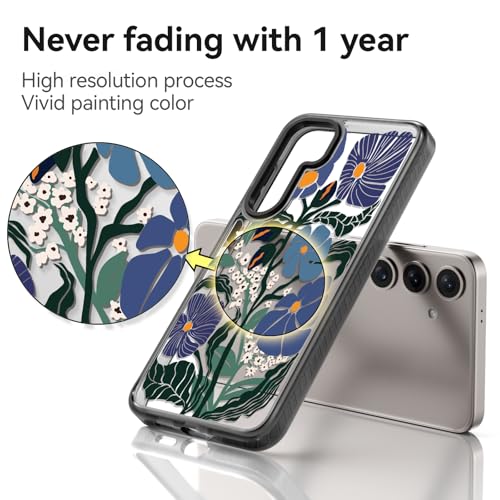 Coque Samsung S24 Rosarnnah Passiflora 6,2" noire antichoc