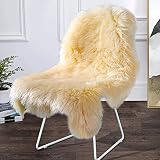 Gracefur Area Rug Genuine Sheepskin Rug Soft Lambswool Throw Rug Decorative Rug for Bedroom Sofa Flo