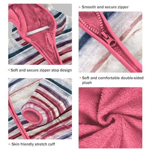 Grunge Stripes Trendy Sherpa Jacket3