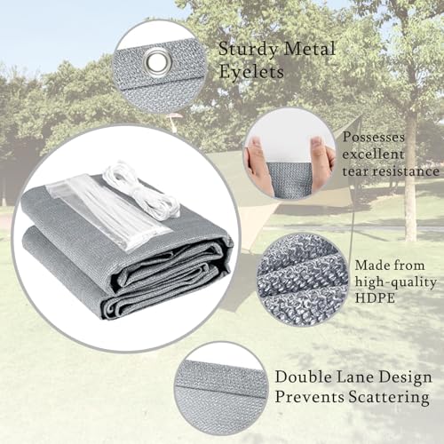Voiles d'ombrage pour patio gris clair 155x385 cm en HDPE respirant