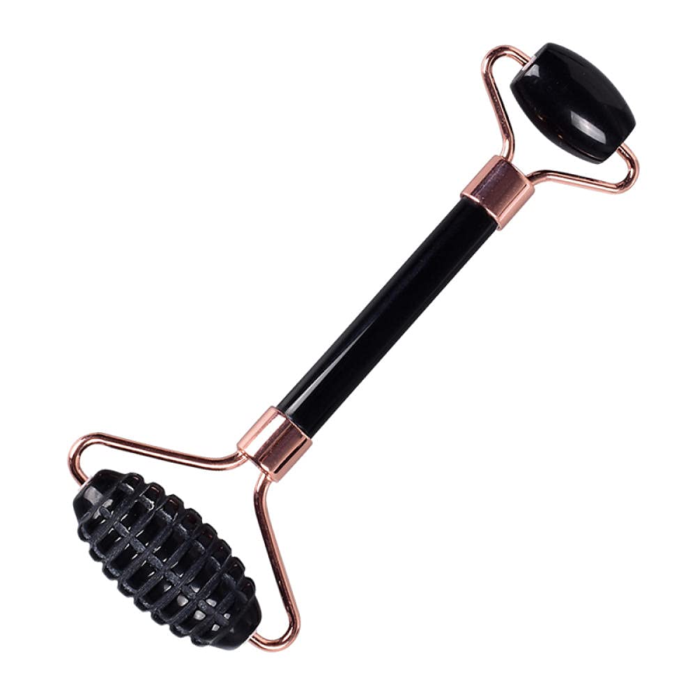 gua sha viso Rullo di Guasha di Guasha di Guasha Set di Guasha Natural Black Obsidian Crystal Stone-rullo di segale