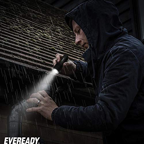 Eveready Led Tactical Flashlight, Ipx4 Water Resistant Edc Flashlight, Super Bright High Lumens, Zoomable, 3 Light Modes, Heavy Duty Metal Body, Lanyard Included, Black #TOP5