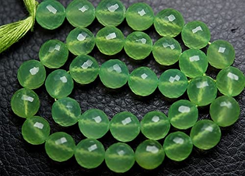 Prehnite chalcedony micro faceted round beads 6-7mm fil de 10 pouces pour bijoux