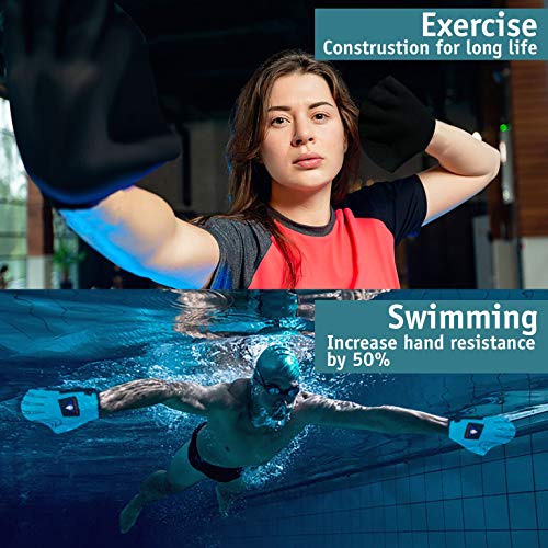Water Gear Neoprene Force Swim Gloves - Aqua Fitness Gloves - Great for Workouts and Diving - Designed with Enhanced Grip - 50% More Resistance - Large