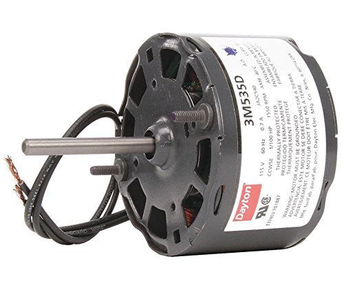 Dayton 3M535 HVAC Motor, 1/100 hp, 1550 RPM, 115V, 3Degrees_Fahrenheit, to Volts, Amps, (
