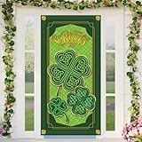 St Patricks Day Decorations Irish Shamrock Door Cover Saint Patricks Day Front Porch Welcome Sign St. Patrick's Day Decorations for Home Party