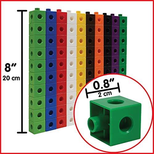 edxeducation Linking Cubes - Set of 100 - Math Manipulatives for Construction and Early Math - For Preschoolers 3+ and… - Image 3