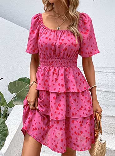 Image of PRETTYGARDEN Women's Summer Floral Ruffle Short Dress