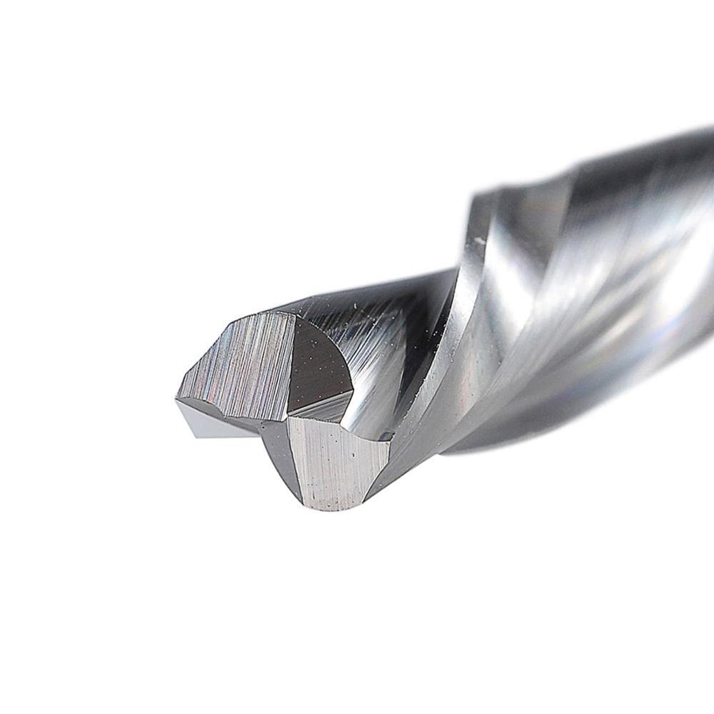 Broca Enrutadora En Espiral De Carburo Dos Canales, Tamaño Pulgadas, Corte hacia Arriba, Abajo, 3.175mm, 6,35mm, Enrutador CNC, Fresa Extremo Madera Compresión(2pc-SP-3.175-d6.35-d)