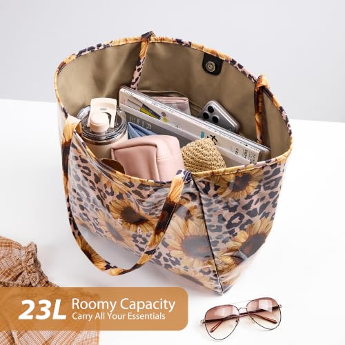 Image of KALIDI PVC Tote Bag Women Large Kraft Paper Travel Beach Bag Jelly Purses | Plastic Waterproof Oversize Shoulder Handbags Totebag for Casual Shopping Errands Everyday Daily Vacation Work Weekend