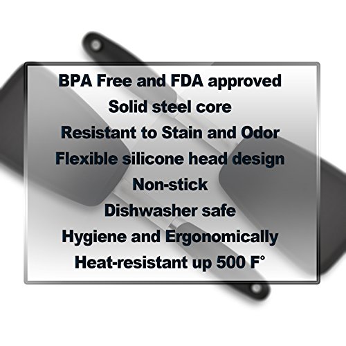 Hygienic Solid Heat-Resistant Flexible Silicone Spatula, Black Non-stick Silicone Turner