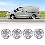 I1MOTOR 15 Inch Hubcaps Wheel Covers for Nissan NV200 2013-2021, R15 Hub Caps Wheel Rims Cover Snap-on Nissan NV200, Set of 4, PP Material + (15', Silver Lacquer)