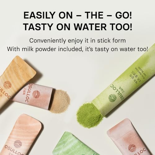 Image of OSULLOC Jeju Matcha Oat Blend (7oz X 10 Packets), Vegan Dairy‑Free, Plant‑Based Instant Matcha Drink Powder, Lightly Sweetened