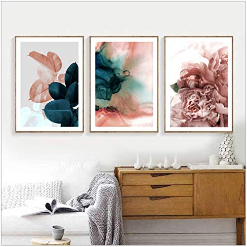 Toile Aquarelle Fleurs sans Cadre pour Habiller un Grand Mur Vide de Salon