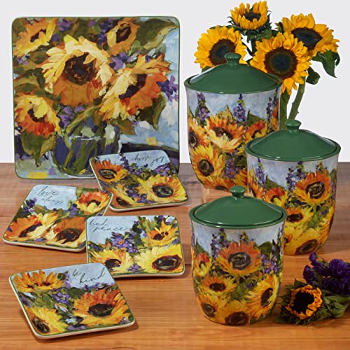 Pichet Multicolore 2,7 l Grand Broc de Table Motif Tournesol