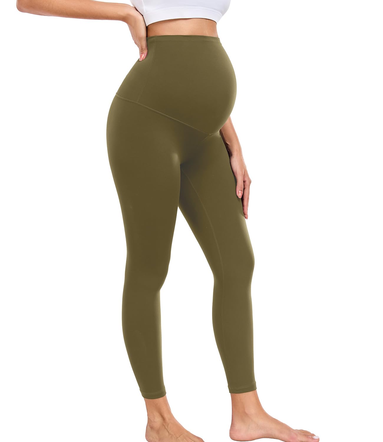 wirarpa Damen Umstandsleggings High Waist Schwangerschaftsleggings Blickdichte Weich Elastisch Umstandsmode Yoga Leggings