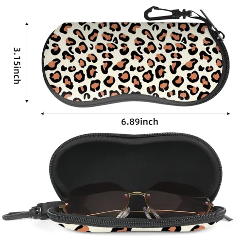 Image of Sunglasses Soft Case, Cute Ultra Light Portable Neoprene Zipper Eyeglass Glasses Case with Belt Clip for Men Women