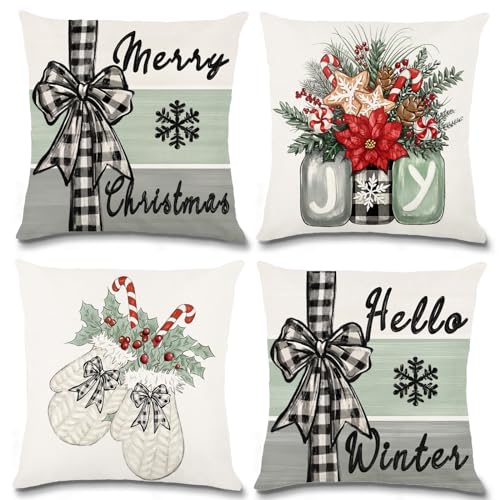 4pcschristmaspillowcovers18x18inchxmaswinterpillowcushioncasesforchristmasholidayhomedecorationsthrowoutdoorseasonalpillowcoversforcouchsofafarmhouse  Urban Country Home Decor 4pcs christmas pillow covers 18 x 18 inch xmas winter pillow cushion cases for christmas holiday home decorations throw outdoor seasonal pillow covers for couch sofa farmhouse  urban country home decor