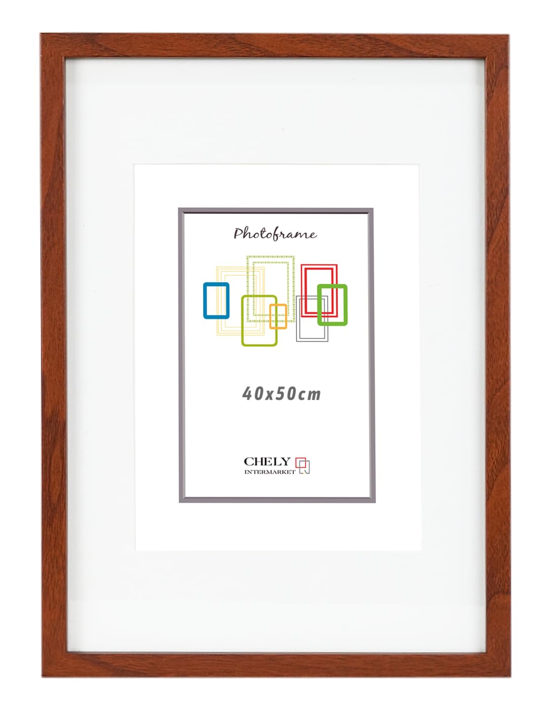 CHELY INTERMARKET MOD351 Marco Fotos Madera Moderno 40x50cm Con Paspartú Interno 30x40cm Estilo Decorativo Elegante Cua…