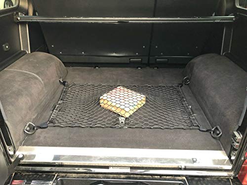EACCESSORIES EA Trunk Organizer Cargo Net for Mercedes-Benz G500 G55 G550 G63 G65 2002-2018 – Floor Style Cargo Net for SUV - Premium Mesh Elastic Car Trunk Organizer - Compatible with G500 G55 G55