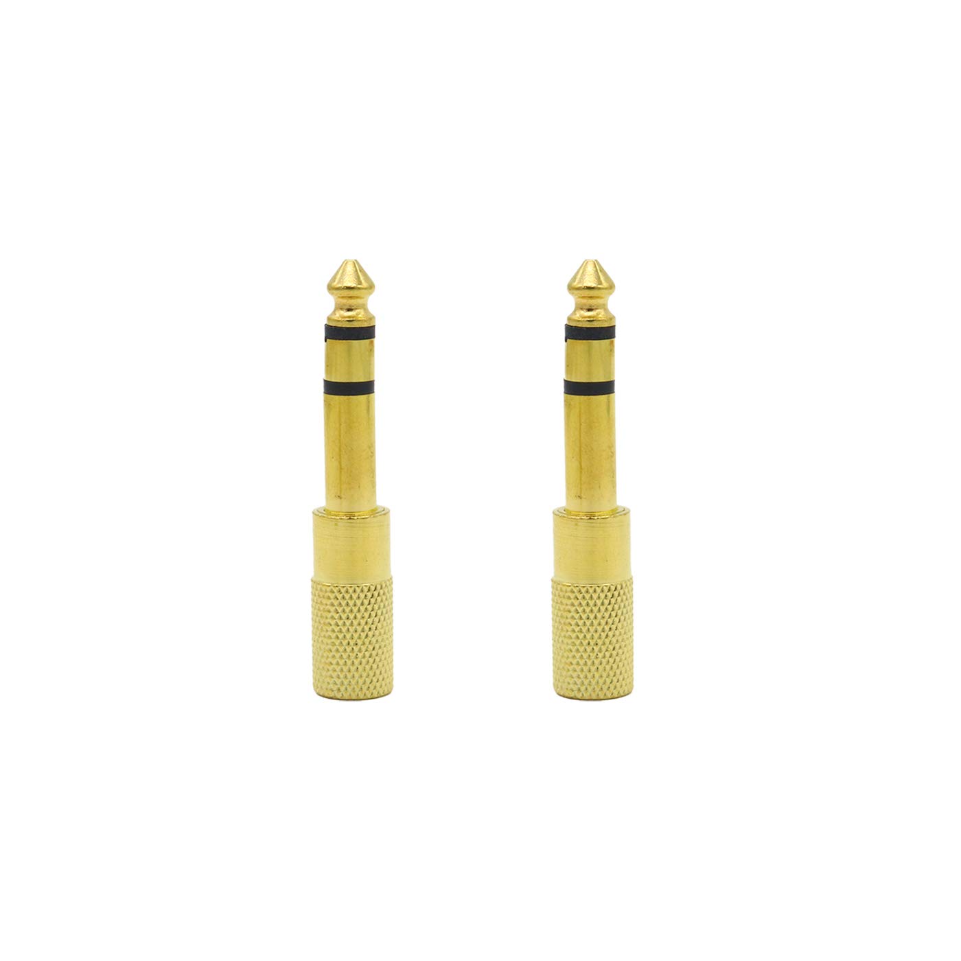 2Pc 6.35 Stereo male to 3.5 mm female adapter jack connector pin gold plated-image-35