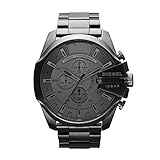 Diesel Mega Chief Relógio masculino de aço inoxidável com movimento analógico ou digital, Aço inoxidável metálico, 51mm, Mega Chief