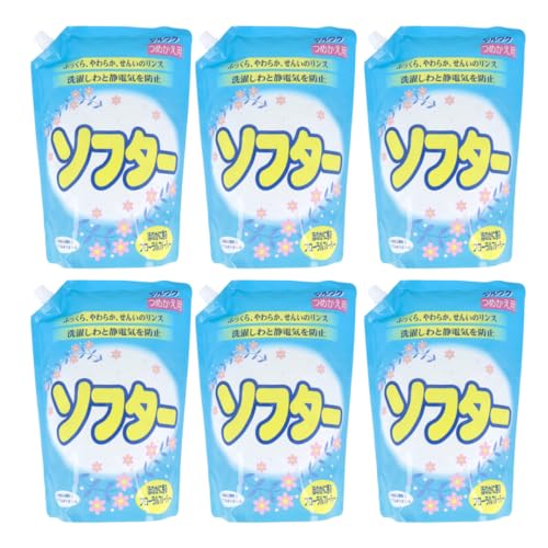 マルフク ソフター フローラルフルーティーの香り 詰め替え 2000mL 柔軟剤 業務用 大容量 洗剤 静電気防止 洗濯しわ防止 ソフト仕上げ 化学繊維 (6個セット)