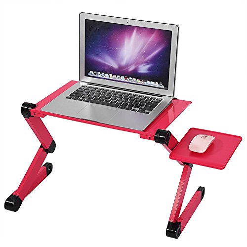 Base ajustable para laptop de aluminio portátil roja