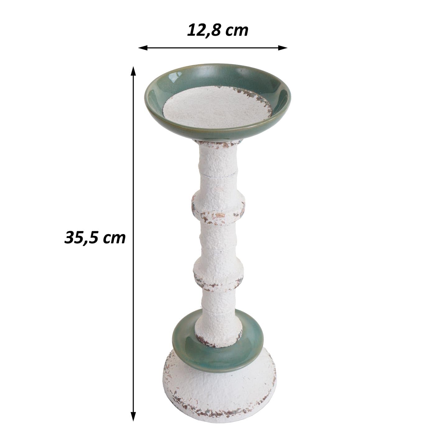 Mendler 2er-Set Kerzenständer HWC-N35 Metall Keramik Höhe 36cm
