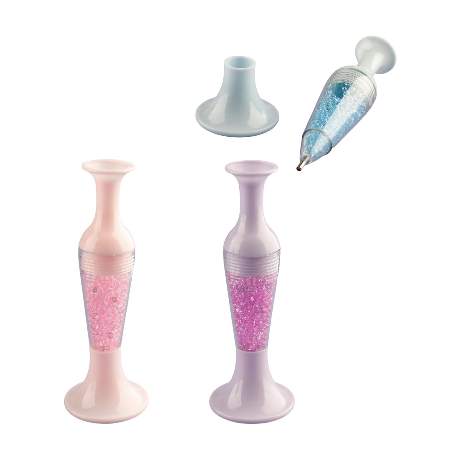 wellrun 3pcs Diamond Art Painting Pen Tool Set,Diamond Art Pen with Storage,Precision Tools for DIY Painting Crafts,DIY Beads(Pink,Blue,Purple)