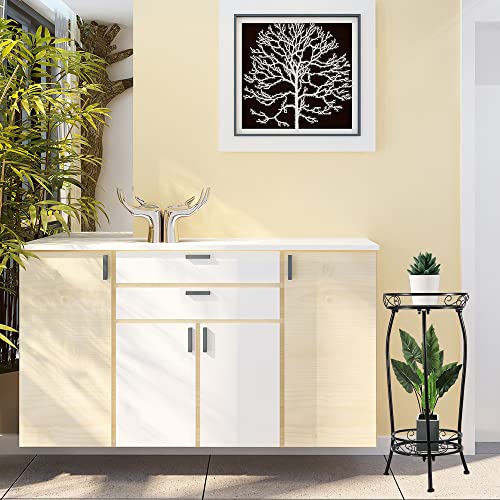 Plant-Stand-Indoor-OutdoorTall-Black-Metal-Rustproof-Stable-Plant-Stands2-Tier-271-inch-Multiple-Plant-Rack-Holder-Rack-Flower-Pot-Stand-Heavy-Duty-Plant-Shelf