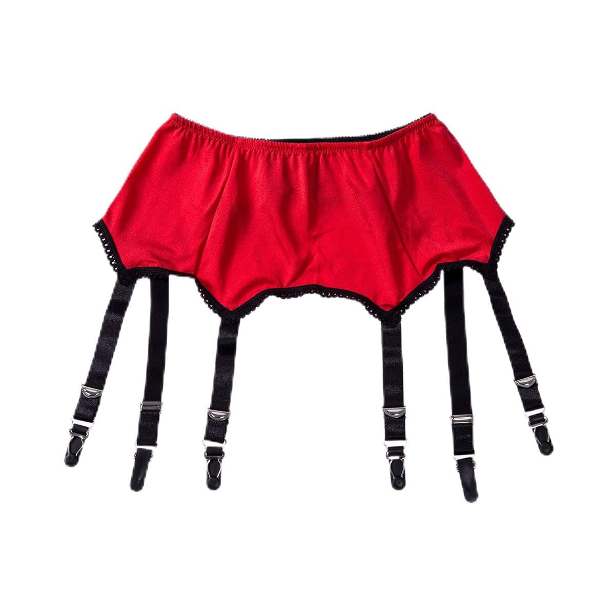 AnaikeWomen Sexy Suspender Belt High-Waisted 6 Adjustable Thigh Garter Straps with G-String UK 6-28