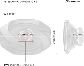 Pioneer TS-6900PRO, 2-Way Car Audio Speakers, Full Range, Clear Sound Quality, Easy Installation and Enhanced Bass Response, 6” x 9” speakers
