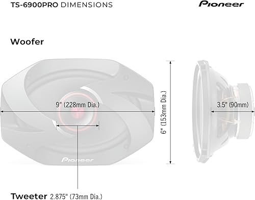 Miniatura 7 de Pioneer TS6900PRO PRO Series - Altavoz de 6 x 9 pulgadas, 2 vías, 600 W MAX 2, color negro