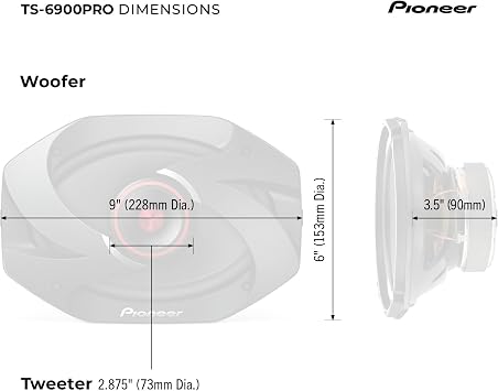 PIONEER P.R.O. Series TS-6900PRO 6 x 9 2-Way Car Speakers 600W Max