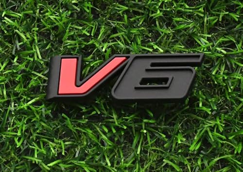Image of 1x NEW Bed Fender V6 Emblem Tailgate 3D Sticker Badge Replacemewnt for 17-18 Canyon Colorado 23349280 (Black Red)