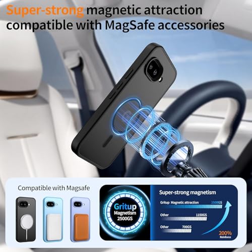 Image of Back Cover for Google Pixel 9A, Matte PC Back + TPU Bumper Shockproof Mobile Case Cover (Google Pixel 9A)