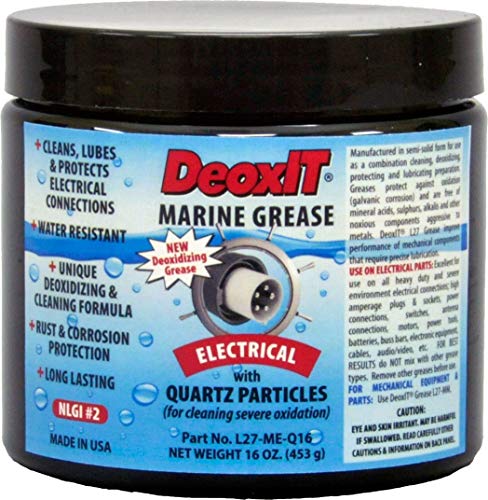 Image of CAIG Laboratories, DeoxIT L27-ME-Q16, Electrical Marine Lithium Grease with Cleaner /Deoxidizer, Quartz Particles, 453 g Jar, Pack of 1