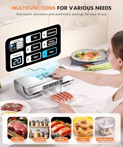 Food Vacuum Sealer Machine with Storage & Built-in Cutter